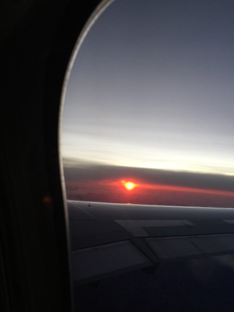 Rising Sun From Plane Window